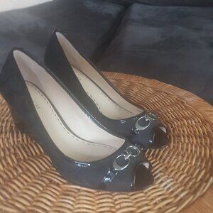 Black Coach Wedge Heels